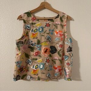 Cliche Embroidered Floral Womens Crop Top Sleeveless size XL